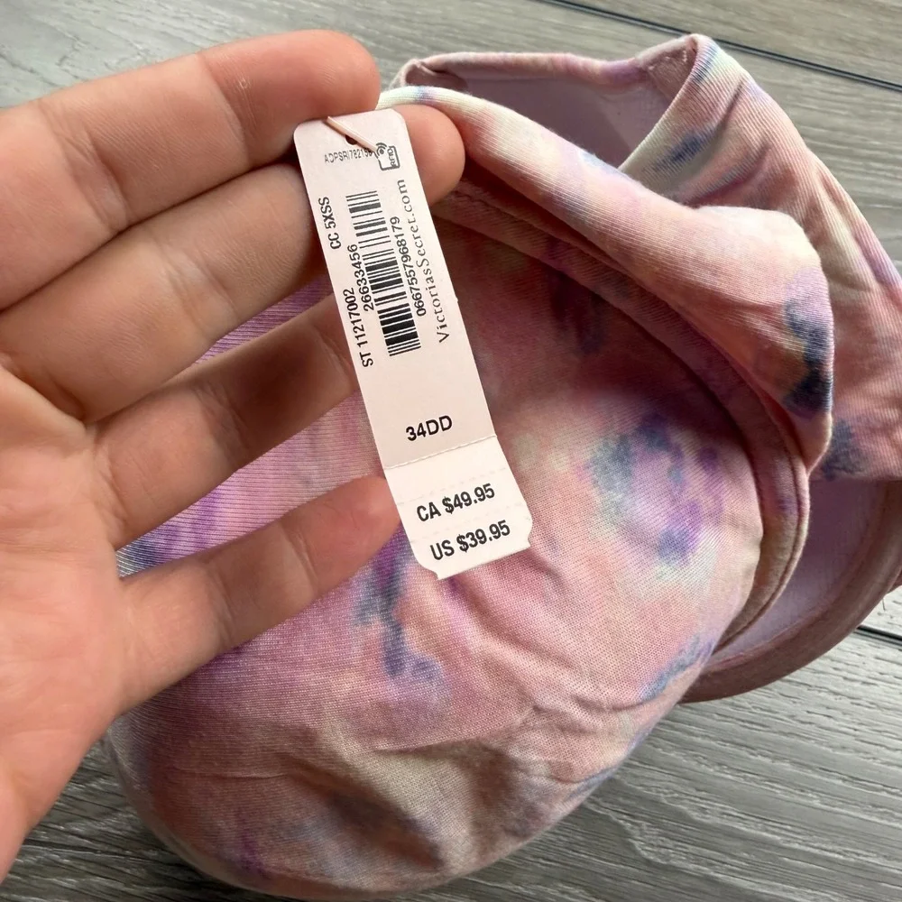 Victoria's Secret Women Forever Bra Demi Tie Dye Pink Purple 34DD